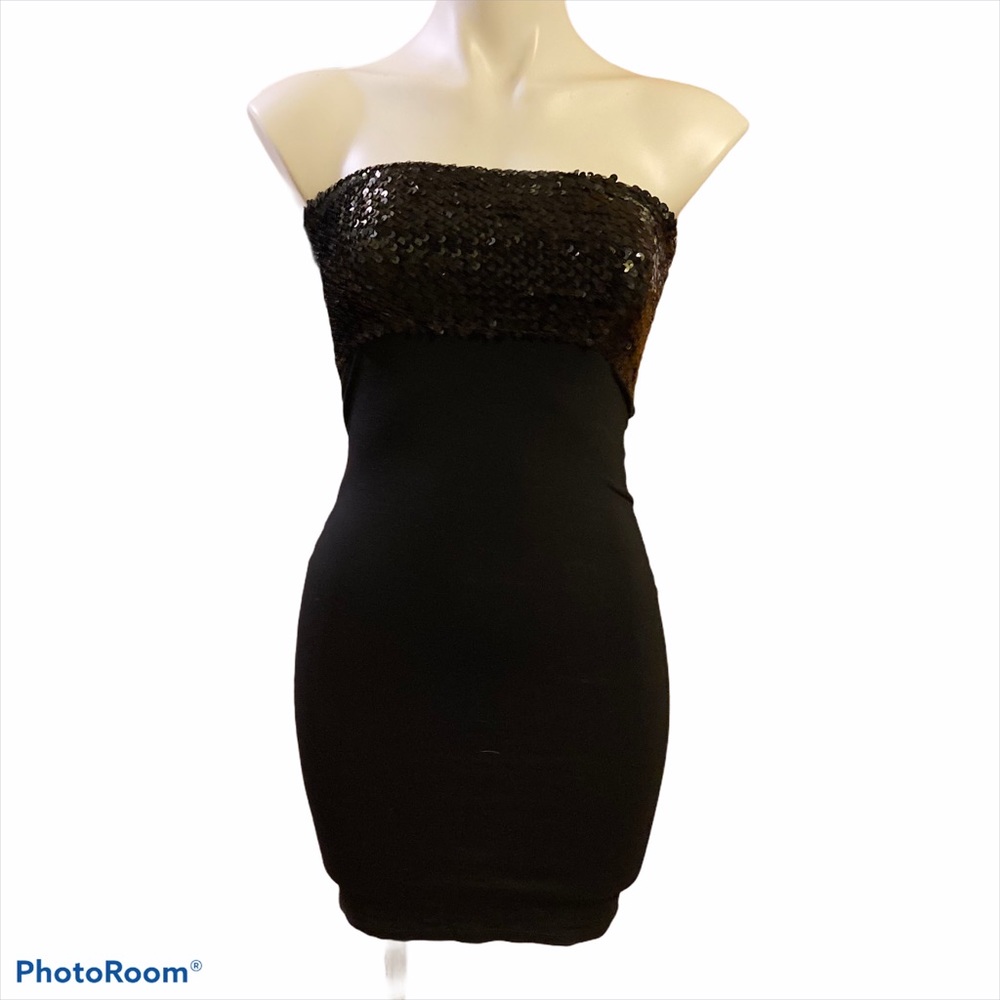 ASOS black sequins tube dress